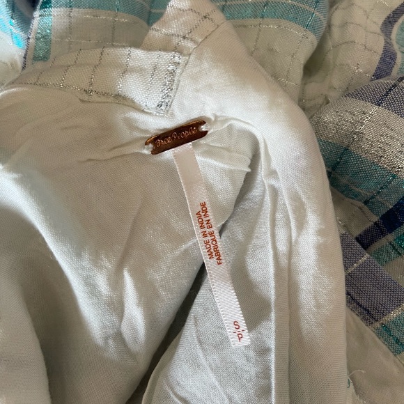 Free People Plaid and Shimmery Loose and Flowy Mini Dress - Picture 9 of 10